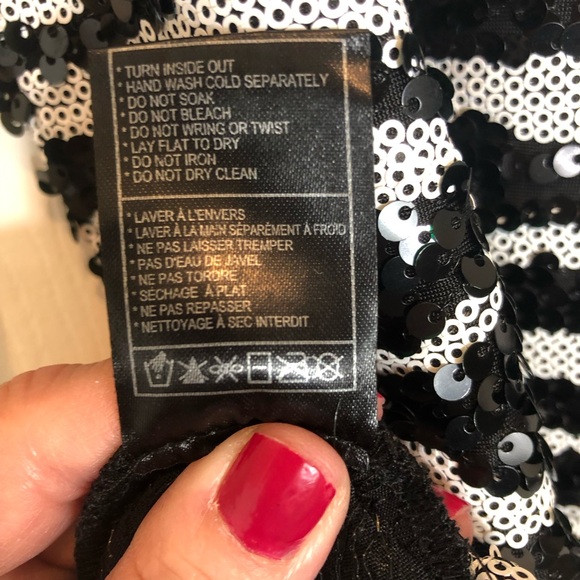 BB Dakota Sleeveless Zebra Sequin Peplum Waist Top  Size Small NEW WITH TAGS - Picture 10 of 10